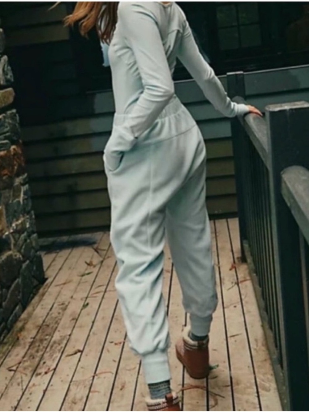 FP Movement by Free People Make it Count Pale Blue Cozy Drawstring Jogger XS - Picture 2 of 3